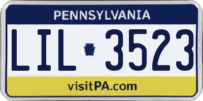 PA license plate LIL3523