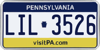 PA license plate LIL3526