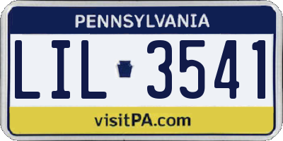 PA license plate LIL3541