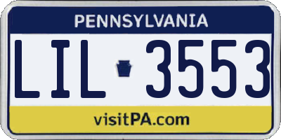 PA license plate LIL3553