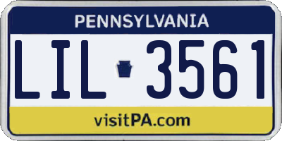 PA license plate LIL3561