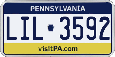 PA license plate LIL3592