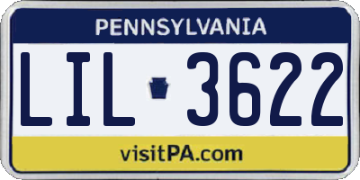 PA license plate LIL3622