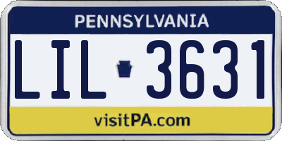 PA license plate LIL3631