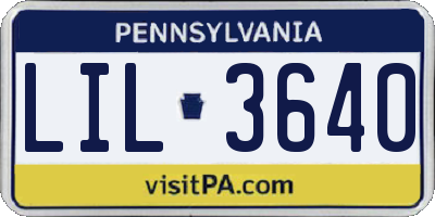 PA license plate LIL3640