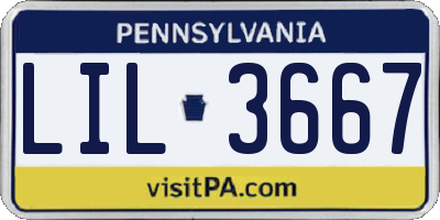 PA license plate LIL3667
