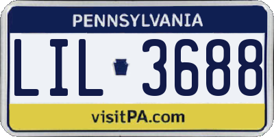 PA license plate LIL3688