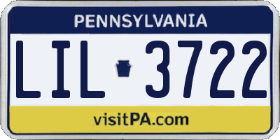 PA license plate LIL3722