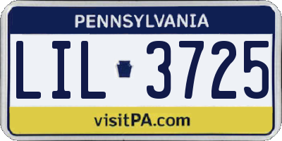 PA license plate LIL3725