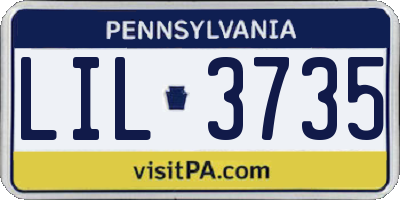 PA license plate LIL3735