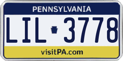 PA license plate LIL3778