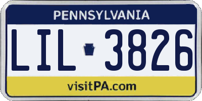 PA license plate LIL3826