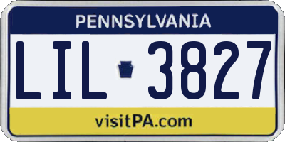 PA license plate LIL3827