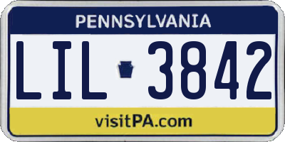 PA license plate LIL3842