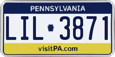 PA license plate LIL3871