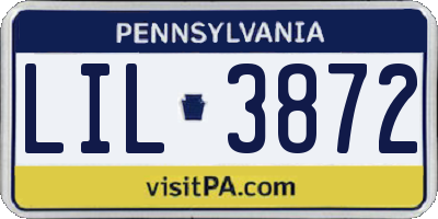 PA license plate LIL3872