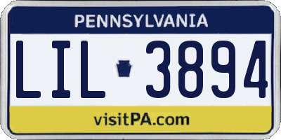 PA license plate LIL3894