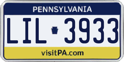 PA license plate LIL3933