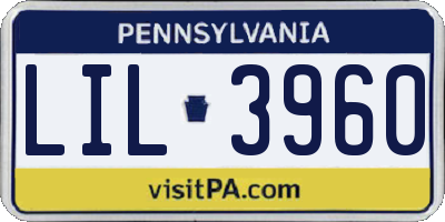 PA license plate LIL3960