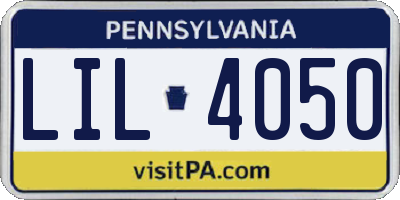 PA license plate LIL4050