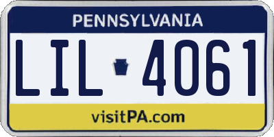 PA license plate LIL4061