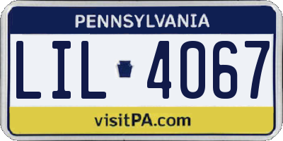PA license plate LIL4067