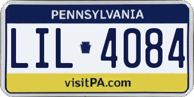 PA license plate LIL4084