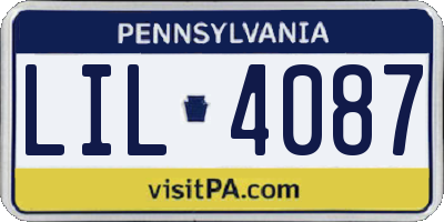 PA license plate LIL4087