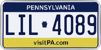 PA license plate LIL4089