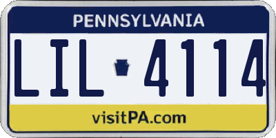 PA license plate LIL4114