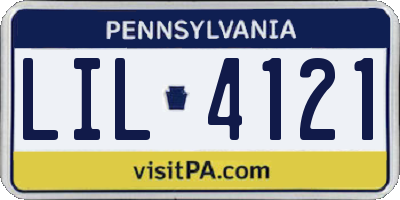 PA license plate LIL4121