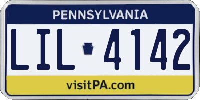 PA license plate LIL4142
