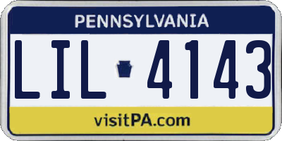 PA license plate LIL4143