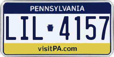 PA license plate LIL4157
