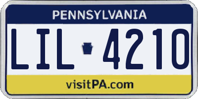 PA license plate LIL4210