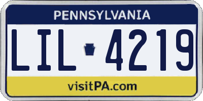 PA license plate LIL4219