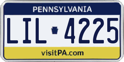 PA license plate LIL4225
