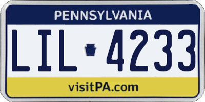 PA license plate LIL4233