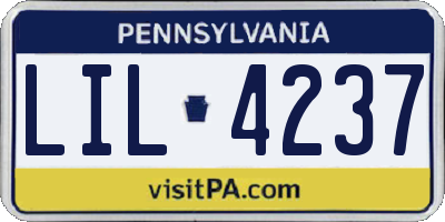 PA license plate LIL4237