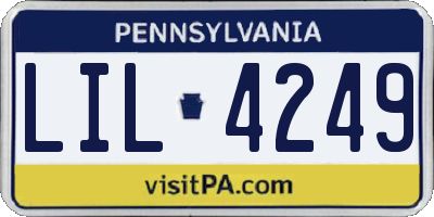 PA license plate LIL4249