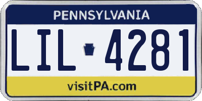 PA license plate LIL4281