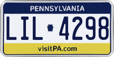 PA license plate LIL4298