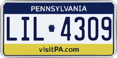 PA license plate LIL4309