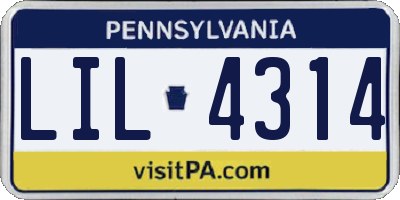 PA license plate LIL4314