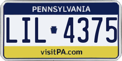 PA license plate LIL4375