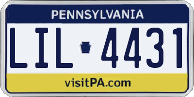 PA license plate LIL4431