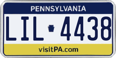 PA license plate LIL4438