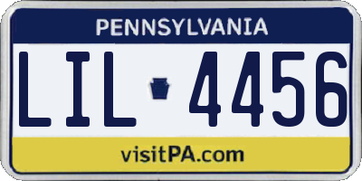 PA license plate LIL4456