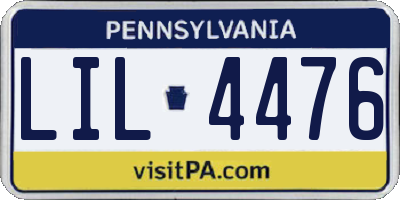PA license plate LIL4476