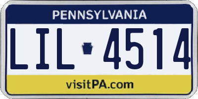 PA license plate LIL4514